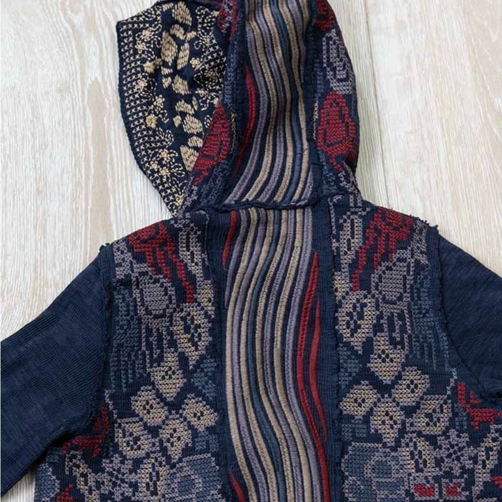 Paparazzi Womens Multicolor Floral Embroidered Knitted Cardigan Sweater Size L - Picture 4 of 13